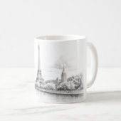 Vintager Eiffelturm, Skizze Kaffeetasse (VorderseiteRechts)