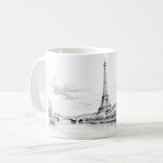 Vintager Eiffelturm, Skizze Kaffeetasse (Vorderseite Links)
