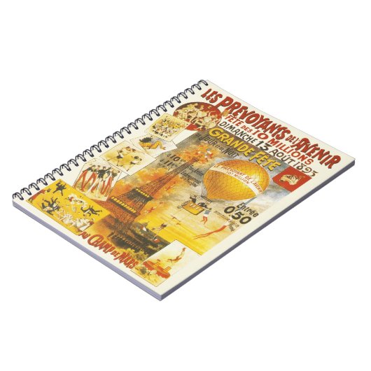 Vintager Eiffelturm und Ballon Notizblock (Linke Seite)