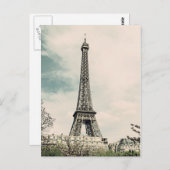 Vintager Eiffelturm V2 Postkarte (Vorne/Hinten)