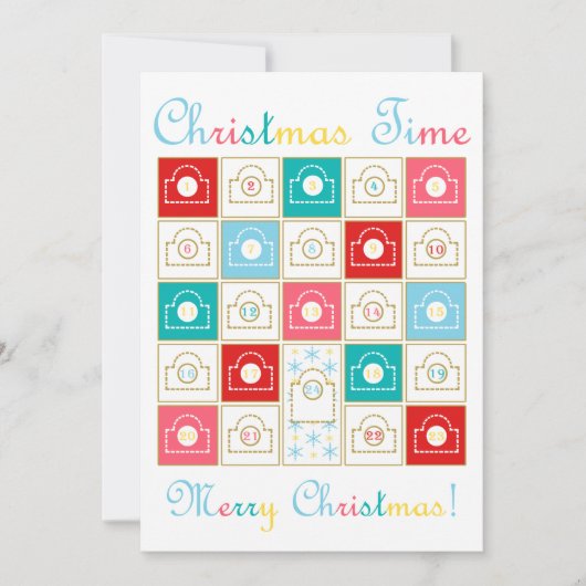 Vintager Einführungs-Kalender Feiertagskarte (Vorderseite)