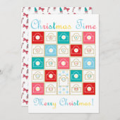 Vintager Einführungs-Kalender Feiertagskarte (Vorne/Hinten)