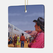 Vintager einheimischer Amerikanische Ureinwohner a Keramikornament (Links)