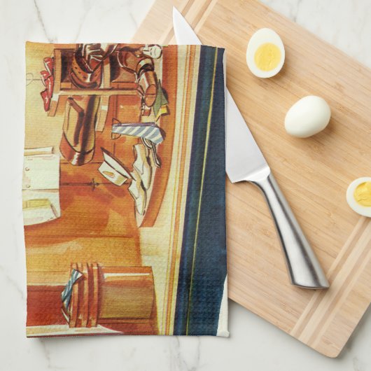 Vintager Einzelhandel, Einzelhandel mit Menschenfe Geschirrtuch (Viertel Falte)