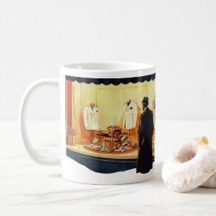 Vintager Einzelhandel, Einzelhandel mit Menschenfe Kaffeetasse