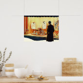 Vintager Einzelhandel, Einzelhandel mit Menschenfe Poster (Küche)