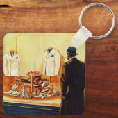 Vintager Einzelhandel, Einzelhandel mit Menschenfe Schlüsselanhänger (Rückseite)