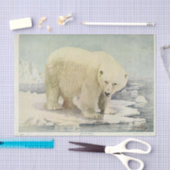 Vintager Eisbär Ephemera Decoupage Seidenpapier (Handwerk)