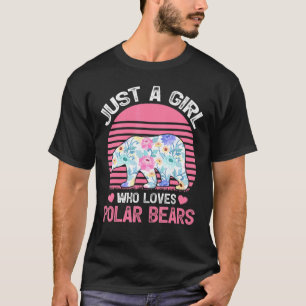 Vintager Eisbär nur ein Mädchen, das den Eisbär Li T-Shirt
