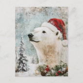 Vintager Eisbär Weihnachtsalter Postkarte (Vorderseite)