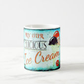 Vintager Eisbereich mit türkisfarbenem Schild Kaffeetasse (Mittel)