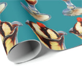 Vintager Eiscreme-Eiscremebecher Geschenkpapier (Rolleneckpunkt)