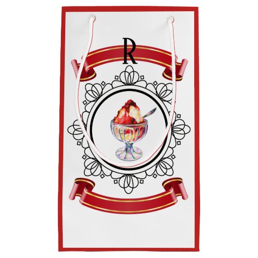 Vintager Eiscreme-Sundrot Kleine Geschenktüte (Vorderseite)