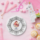 Vintager Eiscreme-Sundrot Pappteller (Party)