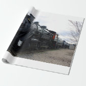 Vintager Eisenbahn-Dampfzug Geschenkpapier (Ungerollt)