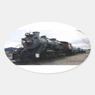 Vintager Eisenbahn-Dampfzug Ovaler Aufkleber