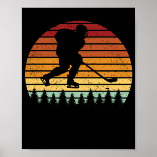 Vintager Eishockeyspieler-Retro-Skate Poster
