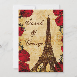 Vintager Eisturm Paris Hochzeit einladen Einladung