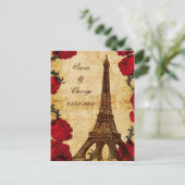 Vintager Eisturm Paris Save the Date Ankündigungspostkarte (Stehend Vorderseite)