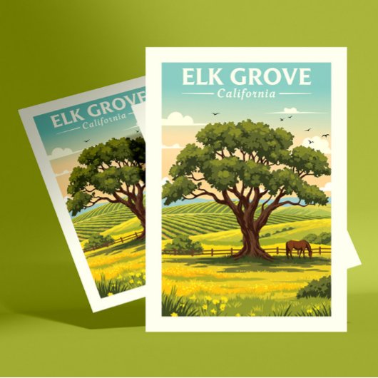 Vintager Elch Grove California Postkarte