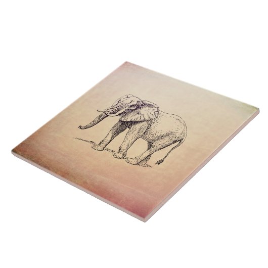 Vintager Elefant Fliese (Seite)