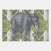 Vintager Elefant Geschenkpapier Set (Vorderseite)