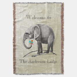 Vintager Elefant im personalisierten Kinderzimmer Decke