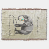 Vintager Elefant im personalisierten Kinderzimmer Decke (Vorderseite)