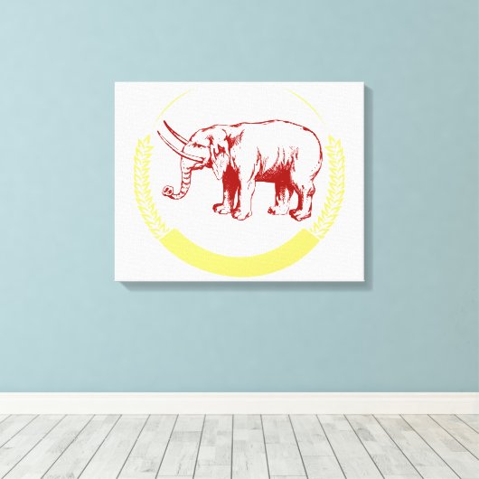 Vintager Elefant Leinwanddruck (Insitu (Holzboden))