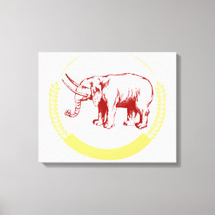 Vintager Elefant Leinwanddruck