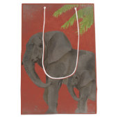 Vintager Elefant Mittlere Geschenktüte (Rückseite)