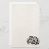 Vintager Elefant-personalisierte Elefant-Tiere Briefpapier (Vorne/Hinten)