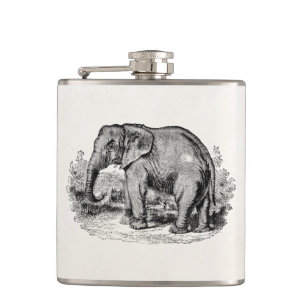 Vintager Elefant-personalisierte Elefant-Tiere Flachmann