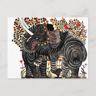 Vintager Elefant Postkarte