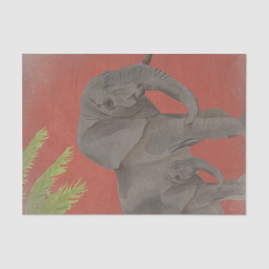 Vintager Elefant Seidenpapier (Vorderseite)