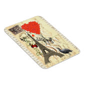 Vintager Elefant und Luftballons aus rotem Herzen Magnet (Rechte Seite)