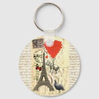 Vintager Elefant und Luftballons aus rotem Herzen