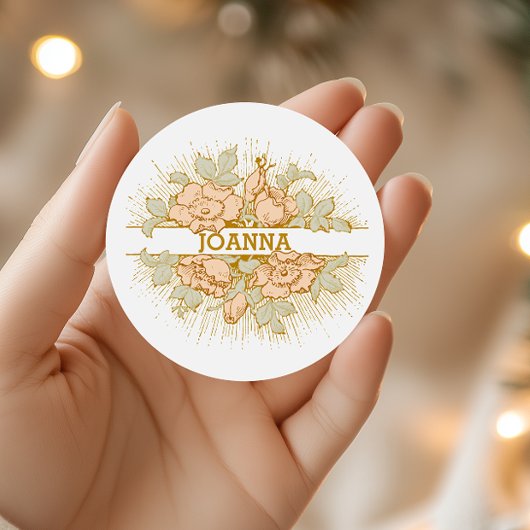 Vintager Elegant Floral Regency Rokoko Runder Aufkleber