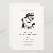 Vintager eleganter Abschluss Einladung (Vorne/Hinten)