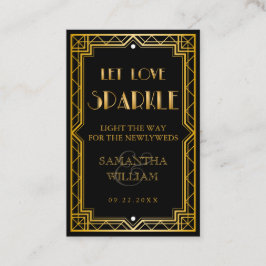 Vintager eleganter Art Deco Gold Wedding Send-Off Visitenkarte