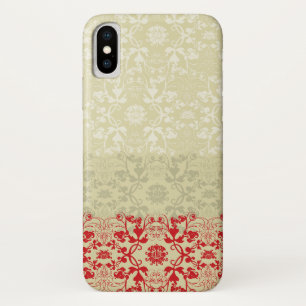 Vintager, eleganter Damaskus gedippter Lace Floral iPhone X Hülle