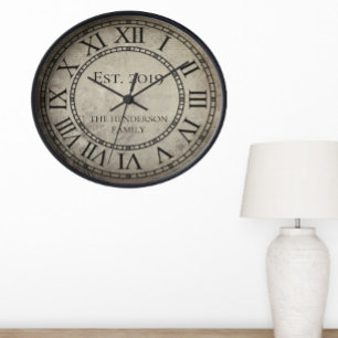 Vintager eleganter Familienname Roman Numeral Rust Uhr