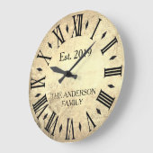 Vintager eleganter Familienname römischer Numerus  Große Wanduhr (Winkel)