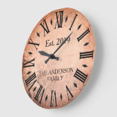 Vintager eleganter Familienname römischer Numerus  Große Wanduhr (Winkel)