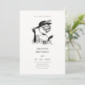 Vintager, eleganter Geburtstag Einladung (Stehend Vorderseite)