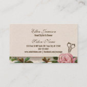 Vintager, eleganter Haarstil, rosa Blüte Visitenkarte (Rückseite)
