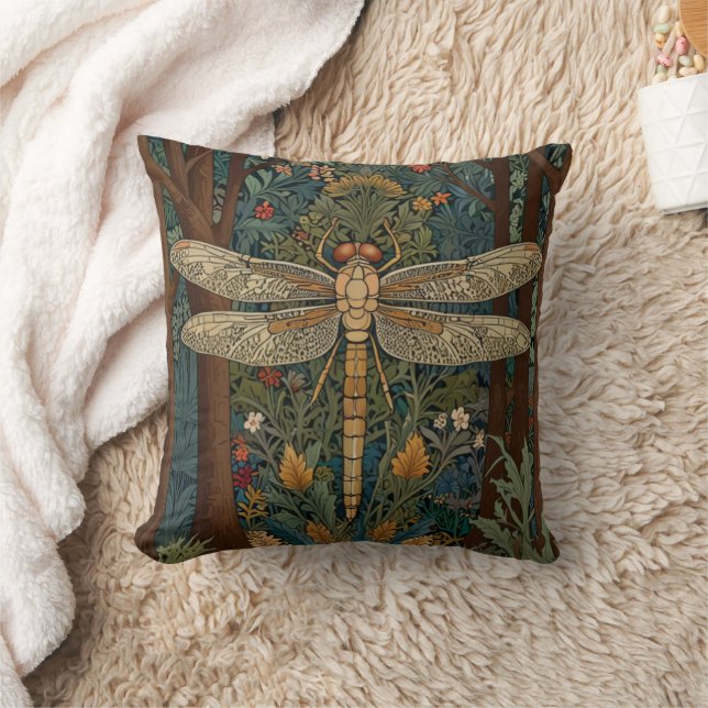 Vintager, eleganter Jugendstil-Libelle Kissen (Decke)