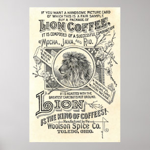 Vintager eleganter Löwenkaffee Werbecafé Dekoratio Poster