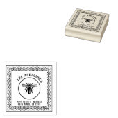 Vintager, eleganter Name der rustikalen Bienenfami Gummistempel (Stempel)
