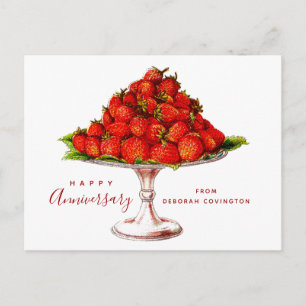 Vintager eleganter romantischer Happy Anniversary Postkarte